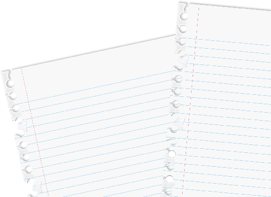 Photograph of two sheets of paper torn from a notebook